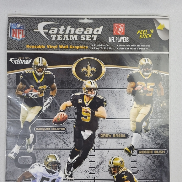 Fathead Team Set New Orleans Saints Reusable Vinyl Wall Graphics - Picture 2 of 9